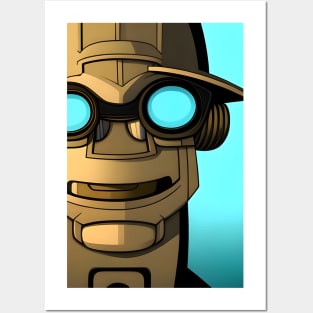 Brown robot man Posters and Art